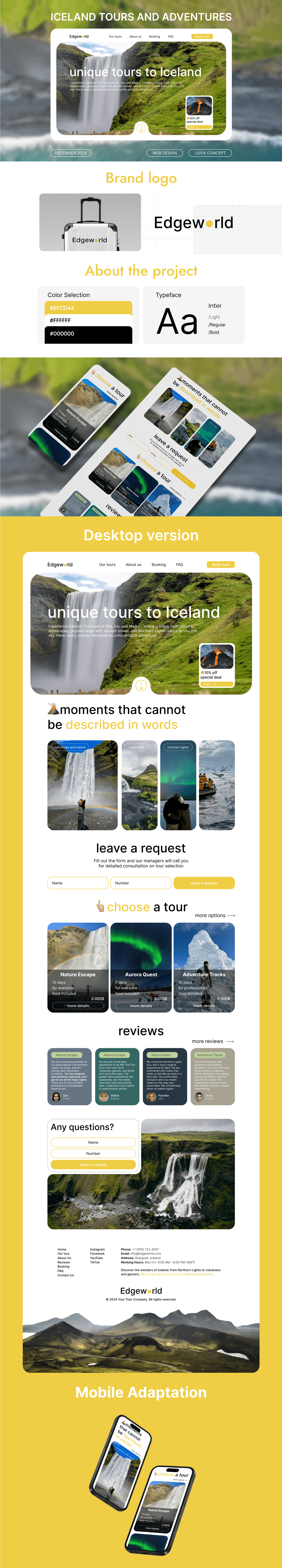 Landing page for the Edgeworld travel agency